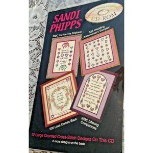 Cross Stitch Sandi Phipps Wedding & Anniversary Vol 3 12 Counted Designs CD Rom